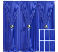 6 Panels Royal Blue Backdrop Curtain for Parties Wrinkle Free Blue Photo Curtains Backdrop Drapes Fabric Decoration for Wedding Birthday Party Baby Shower 30ft(W) x 10ft(H)