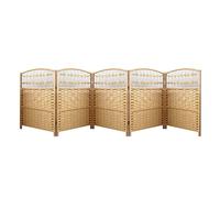 6 Panels Short Room Divider,Folding Separating Partition Wall,Portable Rattan Room Partitions,for Living Room Study Office Dormitory(Beige,19.68 x 11.81in-5 panels)