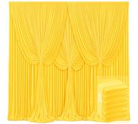 6 Panels Yellow Backdrop Curtains for Wedding Party Wrinkle Free Backdrops Curtain Drapes Fabric Decorations Photo Back Drop Cloth for Baby Shower Photography Stage Reception 30ft(W) x 12ft(H)