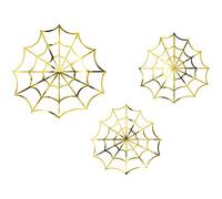6 Party Gold Spiderweb , Halloween Wall Decoration