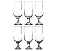 (6) Pasabahce 385ml Stemmed Drinking Beer Glass Glass