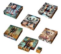 6 Patterns Italian Brainrot Magic Cube Puzzle, Tung Tung Sah Sensory Fidget Block, Funny Style Tralalero Tralala Creative Stress Relief Toy, Anxiety Gift for Adults Kids Christmas