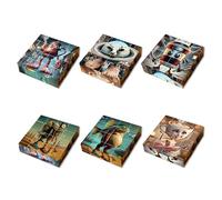6 Patterns Italian Brainrot Magic Puzzle, Funny Tung Tung Tung Sahur Block Puzzle, Creative Stress Relief Tralalero Tralala Puzzle Cubes for Adults