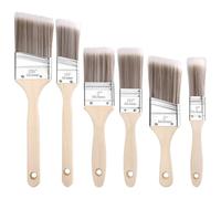 6 Pc Cutting In Paint Brush, Paint Brushes Set, Angled Flat Paint Brushes Decorating Gloss Paint Brush Set Wall Stain Paint Brushes for Decorating Walls Furniture Painting
