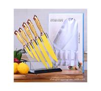 6 PC knives with acrylic knife block, multi-purpose kitchen knife set