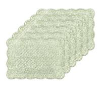 6 PC Quilted Placemats, 18"X13"Extra Large Cotton Placemats Set of 6, 100% Cotton Fabric Washable Cloth Table Mats for Kitchen & Dining Table - Soft &Easy Clean(Green Crushed Flower, Rectangular)