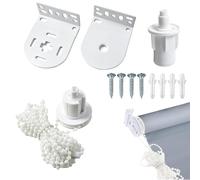6 PC Set 30mm Roller Blind Fittings,Heavy Duty Metal Brackets&3M Bead Chain | Supports up to 5kg Roller Blind Brackets,Complete Roller Blind Mechanism Replacement Parts for Home & Office