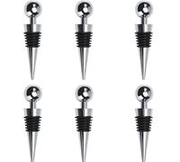 6 Pc Wine Bottle Stoppers Reusable Bottle Saver Beer Saver Sealer for Bottles Champagne Stoppers Stainless Steel Bottle Stoppers Sealers Kitchen Accessories Bar Accessories Vacuum Sealers