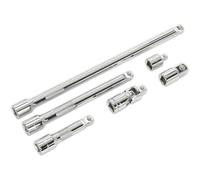 6 Pc Wobble / Rigid Extension Bar Set - 3/8" Sq Drive - Adaptors & Joint