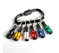 6 Pcs 1/4 inch Hex Shank Screwdriver Bit Holder Keychain, Portable Hex Shank Drill Bit Holder Keychain, Lightweight Drill Bits Extension Organizer with Carabiner for Impact Driver Nut Driver Screws