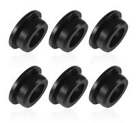 6 Pcs 1 Inch/25mm Drill Hole Rubber Grommets, 5/8"(16mm) ID Hole Top Hat Grommet Firewall Holes Plug Black Silicone Rubber Holes Plug Gasket for Wiring Eyelet Ring Automotive Wires Protection
