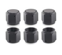 6 PCS 10AN Female Flare Cap Fittings, Black Aluminum Swivel Adapter