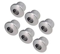 6 Pcs 10MM Reducer Bushes Ferrules for Vintage Guitar Machine Heads Tuners, Chrome and Black, 14.3 x 10mm, Compatible with 3/8" or Modern Size Holes