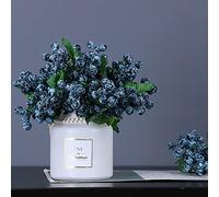 6 PCS 11" Simulation Bubble Small Berry Photography Props Home Flower Arrangement Simulation Berry Christmas Wedding Decoration (Blueberry Color)