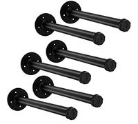 6 Pcs 12 Inch Industrial Pipe Clothes Bar, Pipe Clothing Rack for Hanging Clothes, Wall Mounted Clothes Rack, Wall Clothes Rods, Face Out Pipe Racks for Retail Boutique Display