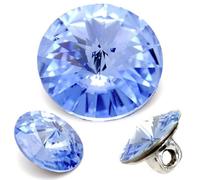 6-pcs 12mm Austria Crystal 1122 Rivoli Button with Shank, SW-1122BT (Light Sapphire)