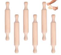 6 PCS 15cm Rolling Pin, Mini Non-Stick Playdough Rollers for Baking, Mini Rolling Pin Rolling Pin for Baking,for Baking,Crafts and Cookie Making,Eco-Friendly Beige Design
