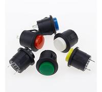 6 Pcs 16mm Reset Push Button Switch Round Switch 6A 125V/3A 250VAC (Color : Red)(Green)