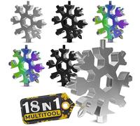 6 Pcs 18 in 1 Snowflake Multi Tool - Christmas Stocking Stuffers for Adults Snowflake Multitool Keychain - Snowflake Tool Christmas Gifts for Men Multipurpose Tool Male Stocking Stuffers for Men