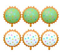 6 Pcs 18 Inch Colorful Round Shaped Foil Balloons Chips Cookie Balloons Theme Party Helium Balloons Decor for Birthday Party Baby Shower Milk and Cookies Themed Decorations(Green+White)