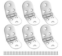 6 Pcs 180 Degree Flip Hinges, Flip Top Hinges, Stainless Steel Door, Counter Flap for Wooden Box, Backflap for Furniture Folding Table Kitchen Cabinet
