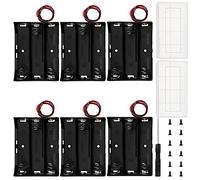 6 PCS 18650 Battery Holder, KUOQIY 3 x 3.7V Battery Holder Case with Wire Leads, with 2 PCS Plastic Battery Storage Box & Screwdrivers & Screws