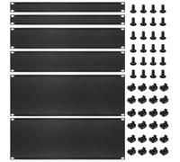 6 Pcs 1U,2U,4U Blank Panel Metal Rack Mount, 19 Inches, Filler Panel Mount Spacer Rack Blanking Panel Kit for Enclosure Server Rack Cabinet Black
