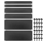 6 Pcs 1U,2U,4U Blank Panel Metal Rack Mount, 19 Inches, Filler Panel Mount Spacer Rack Blanking Panel Kit for Enclosure Server Rack Cabinet Black
