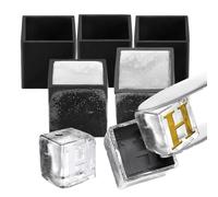 6 Pcs 2" Letter Silicone Personalized Ice Cube Mold,Siligrams Personalized Ice Mold with 2mm Depth,Create Unique Whiskey Ice Cubes in Style with our Customizable Monogram Ice Mold (Letter H)