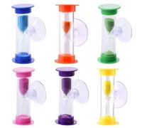 6 Pcs 2 Minute Timer For Teeth, Sand Timers For Kids With Suction Cap, Toothbrush Timer For Kids, Suitable For Timing Toothbrush Shower Games Cooking Exercising 2 Minute Timer
