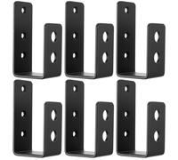 6 Pcs 2 x 4 Door Barricade Brackets, Metal U Brackets, Security Door Locks Clamps Fits 2 x 4 Lumber, for Drop Open Bars Home Barn Shed Garage Gate Reinforcement Security Bars(u-Flat)