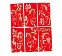6 Pcs 2026 Horse Prosperity Envelopes Lil New Year Red Money Pocket Celebration New Year Envelopes