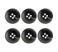 6 PCS 20mm Round Sew-On Plastic Buttons, Plastic Sewing Buttons, Durable 4-Hole Design, Shirt Button, for Coats, Jackets, Cardigans & Easy Attachment and Stylish Embellishment (Black)