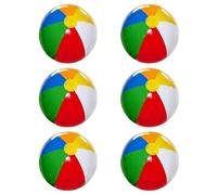 SHATCHI 6pcs 24in Beach Ball Inflatable Rainbow Coloured Holiday Swimming Pool Party Toys Blow Up Summer Outdoor Games, ['Multicolour']