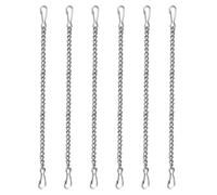 6 Pcs 24 Inch Stained Glass Window Hanging Chain - Silver 304 Stainless Steel Hanging Chain, Window Art Decor, Patio Garden Outdoor Decorative Hanging Glass Panels Chains
