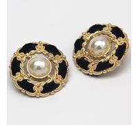 6 Pcs 25mm Large Vintage Luxury Women'S Coat Pearl Buttons for Sewing Retro Blazer Suit Dress Handmade Diy Crafts-Black,25mm