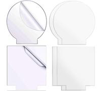 6 Pcs 2mm Acrylic Sheet Clear Cast Plexiglass Square and Round Panel Thick Plastic Glass Board with Double Sided Protective(5.8"x 5.1") for LED Light Base Signs DIY Display Projects Craft