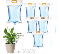 6 Pcs 3.5 L Drip Irrigation Bags, Plant Drip Irrigation Kit with Adjustable Control Valve Switch, Garden Water Saving Device with Hooks, for Indoor and Outdoor Potted Plant