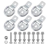 6 PCS 3/8" Heavy Duty Steel D-Ring Tie Down Anchors - 6000 LB Capacity, for Trailer, Truck, Boat, Van, RV, ATV, SUV & Motorcycle Cargo Control - with Mounting Bracket