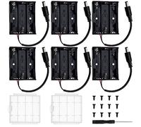 6 PCS 3 AA Battery Holder Bundle, KUOQIY 3 x 1.5V AA Battery Storage Box with DC Plug, with 2 PCS Plastic Battery Storage Box & Screwdrivers & Screws