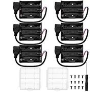 6 PCS 3 AA Battery Holder Bundle, KUOQIY 3 x 1.5V AA Battery Storage Box with USB Female Socket, with 2 PCS Plastic Battery Storage Box & Screwdrivers & Screws