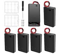 6 PCS 3 AAA Battery Holder, KUOQIY 3 x 1.5V AAA 4.5V Battery Holder Case with ON/Off Switch & Wire Leads & Cover, with 2 PCS Plastic Battery Storage Box & Screwdrivers & Screws