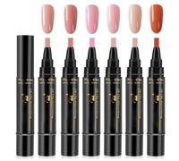 6 Pcs Nail Varnish Pens Nail Pens 8ml/Pc 3 in 1 Nail Polish Set One Step Nail Varnish Pens,Nail Pens Polish Nail Varnish Pens for Real Nails Color Diy Creative Nail Art Phototherapy Suitable for Girls