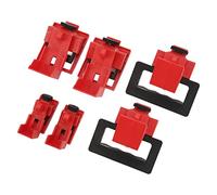 6 Pcs 3 Size Circuit Breaker Lockout, Easy Fit Circuit Breaker Tagout Practical Design Breaker Clamp Lock for Industrial Electric Vehicle Maintenance Field