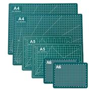 6 Pcs 3 Sizes Self-Healing Cutting Mats A4/A5/A6 Craft Mat Non-Slip Double-Sided Grid Crafting Cutting Board for Carving Quilting Sewing Scrap Booking and DIY Projects(Green)