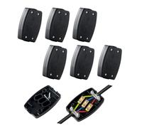 6 Pcs 3 Terminal Electrical Junction Box, Power, 13A 250V Electrical Connectors for Indoor Lighting, Flex Connector 3 Core Cable Joiner (Black)