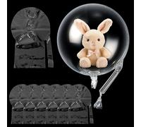 6 Pcs 30 Inch Clear Balloons for Stuffing, Large Extra Wide Mouth Bobo Balloons for Party Decor, Pre-Stretched Large Clear Balloon, Bubble Balloon for Valentine's Day, Birthday, Weddings, Baby Showers