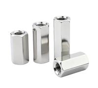 6 Pcs 304 Stainless Steel Hex Coupling Nut, M12-1.75 x 15mm/0.59in Full-Thread Fastener for Machinery Construction Marine Industrial & DIY Home Projects