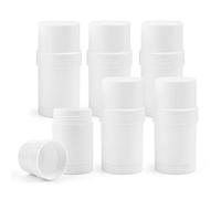 6 Pcs 30ml/1oz Empty Deodorant Containers Twist-Up Stick Tube Round Deodorant Holder for Heel Balm Lotion Bar Crayon Chapstick Homemade Lipstick - White