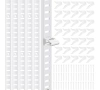 6 Pcs 36 Inch Metal Pilaster and 36 Pcs Cabinet Shelf Clips - Adjustable Shelf Rail Mortise Mount Pilaster Strip - Standard for Wall Bookcases Shelving System Closet Organization (White)